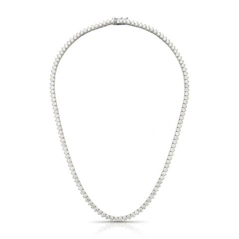 Colar Riviera Com Moissanites Redondas 3mm Prata 925