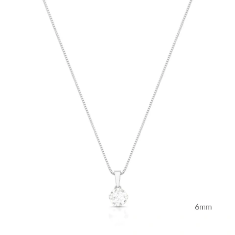 Colar Veneziano Com Pingente Ponto de Luz Cristal Prata 925