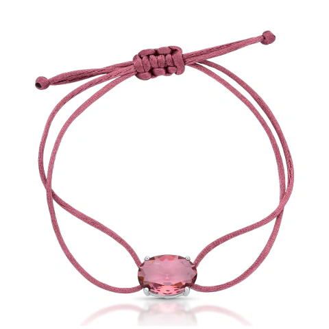 Pulseira Regulável Fio Encerado com Cristal e Prata 925 - comprar online