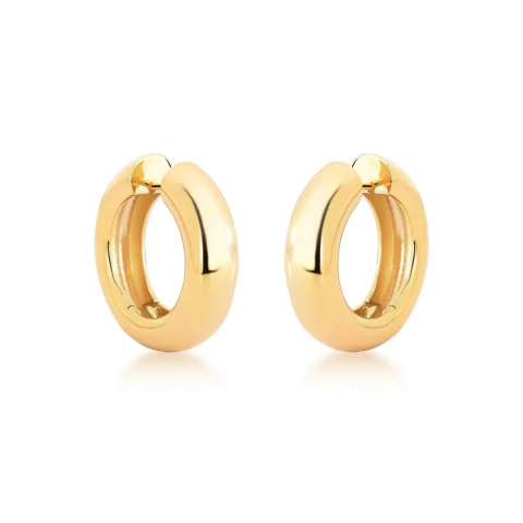 Argola Redonda Lisa Banhada a Ouro