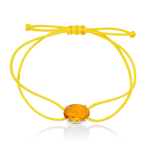 Imagem do Pulseira Regulável Fio Encerado com Cristal e Prata 925