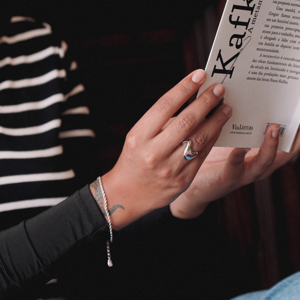 Anel Orgânico Regulável Ródio