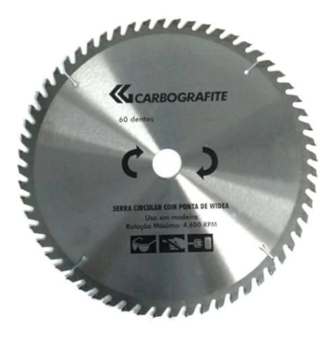 Serra Circular Para Madeira 250 X 30mm - 60 Dentes - Carbografite