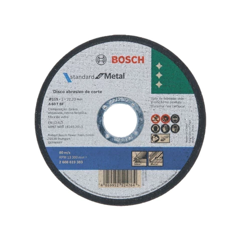 Disco De Corte Metal/Inox STD 115x1,0mm - Bosch