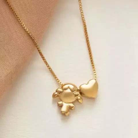 Colar Menina com Coração Amor de Mãe