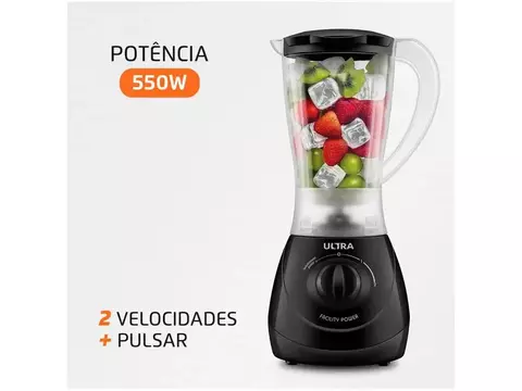 Liquidificador Mondial Ultra Facility Power 2 Velocidades 550W Preto - 110V