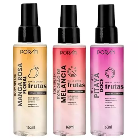 Kit c/ 3 Body Splash Bem Me Quero Frutas Porán