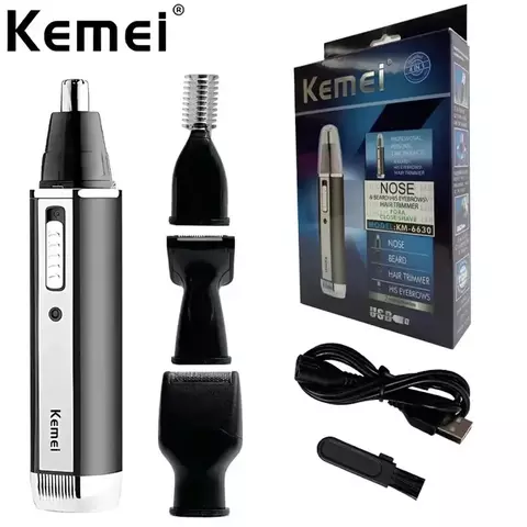 Kemei-6630 nariz aparador de pêlos para nariz limpo orelha limpa nariz trimmer