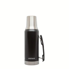 Termo Larhaus Himalaya 1.2L Negro Mate Con Manija y Pico Cebador