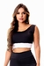 Top Cropped Academia Preto com Branco Fitness | REF: SV31 - GKM Fitness