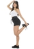 Short Preto Liso com Cadarço e Cropped Branco Bolso Fake Conjunto | REF: LX203 - comprar online