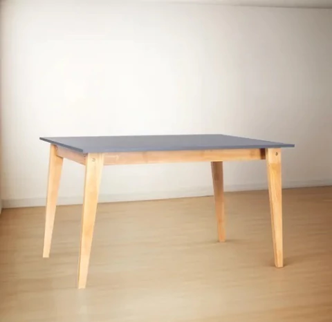 Mesa Escandinava 160 cm Miel / Tapa Gris
