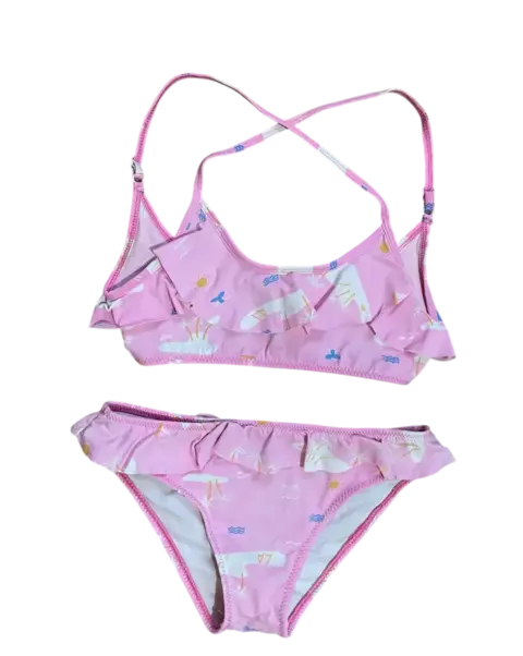 Biquini estampado com babado - comprar online