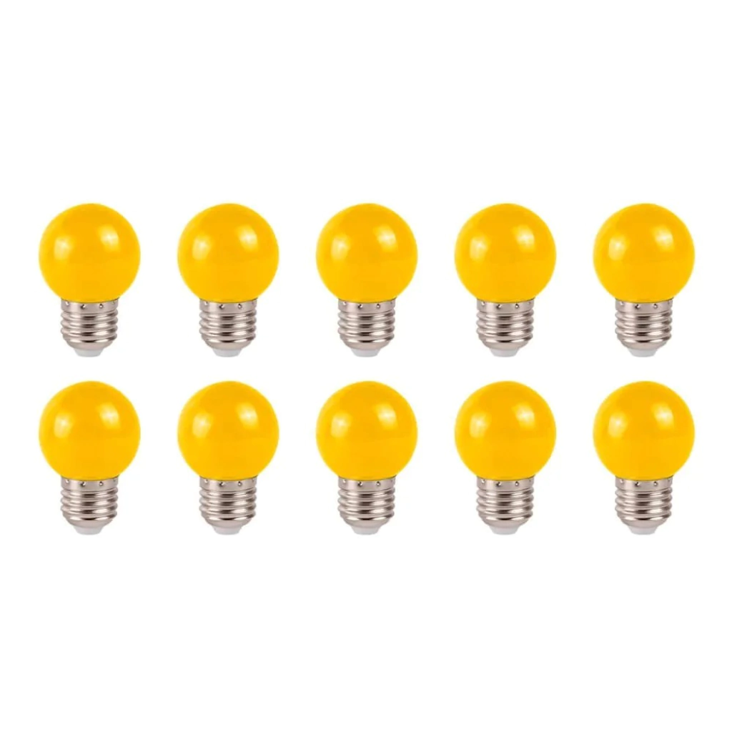Kit 10u Lâmpada LED Bolinha Amarela Bivolt 1w/3w