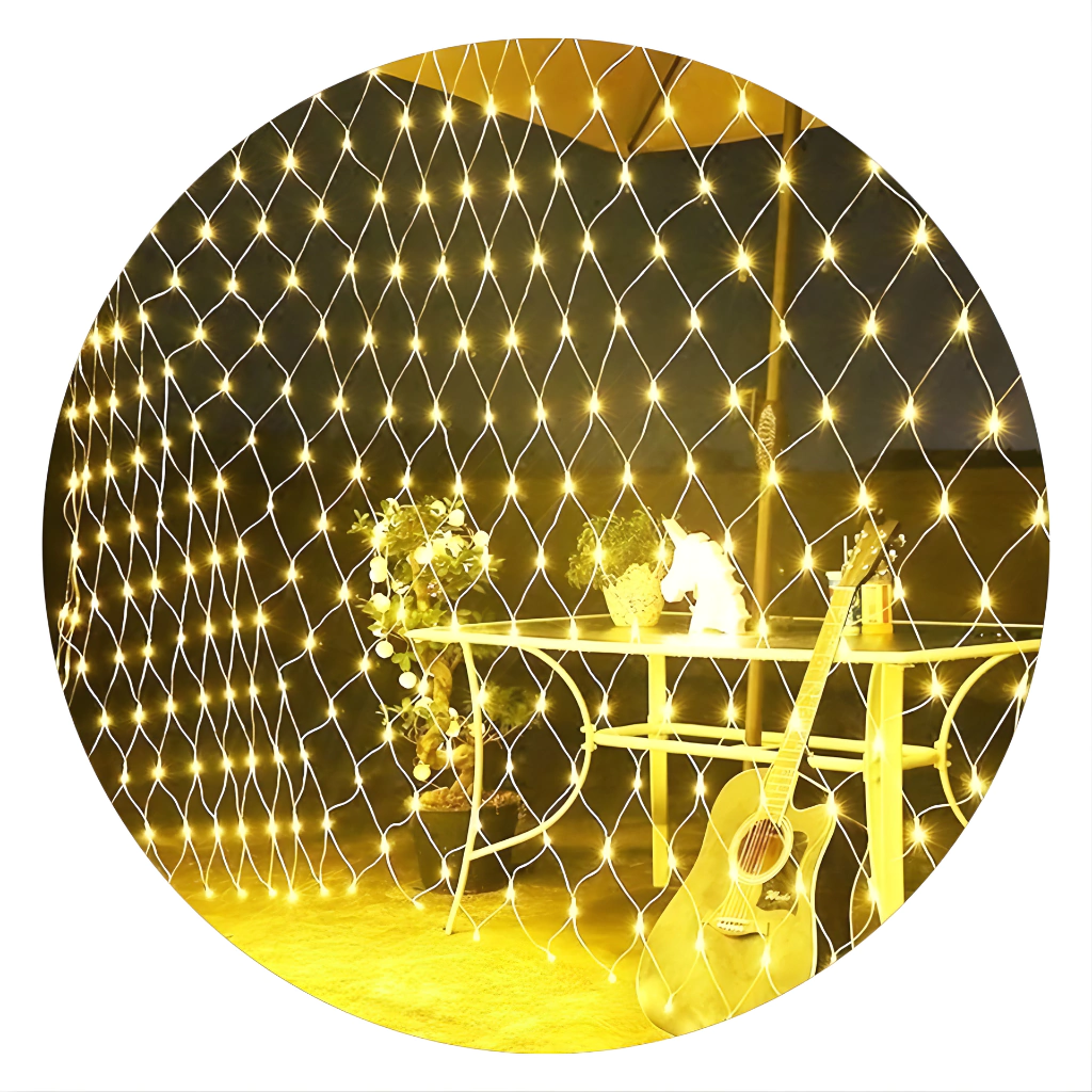 Luz de Corda Rede LED – 8 Modos de Iluminação