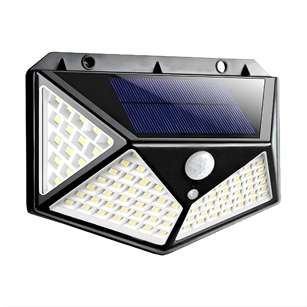 Luminária Solar de Parede com 100 LEDs e Sensor de Movimento (3 Modos)