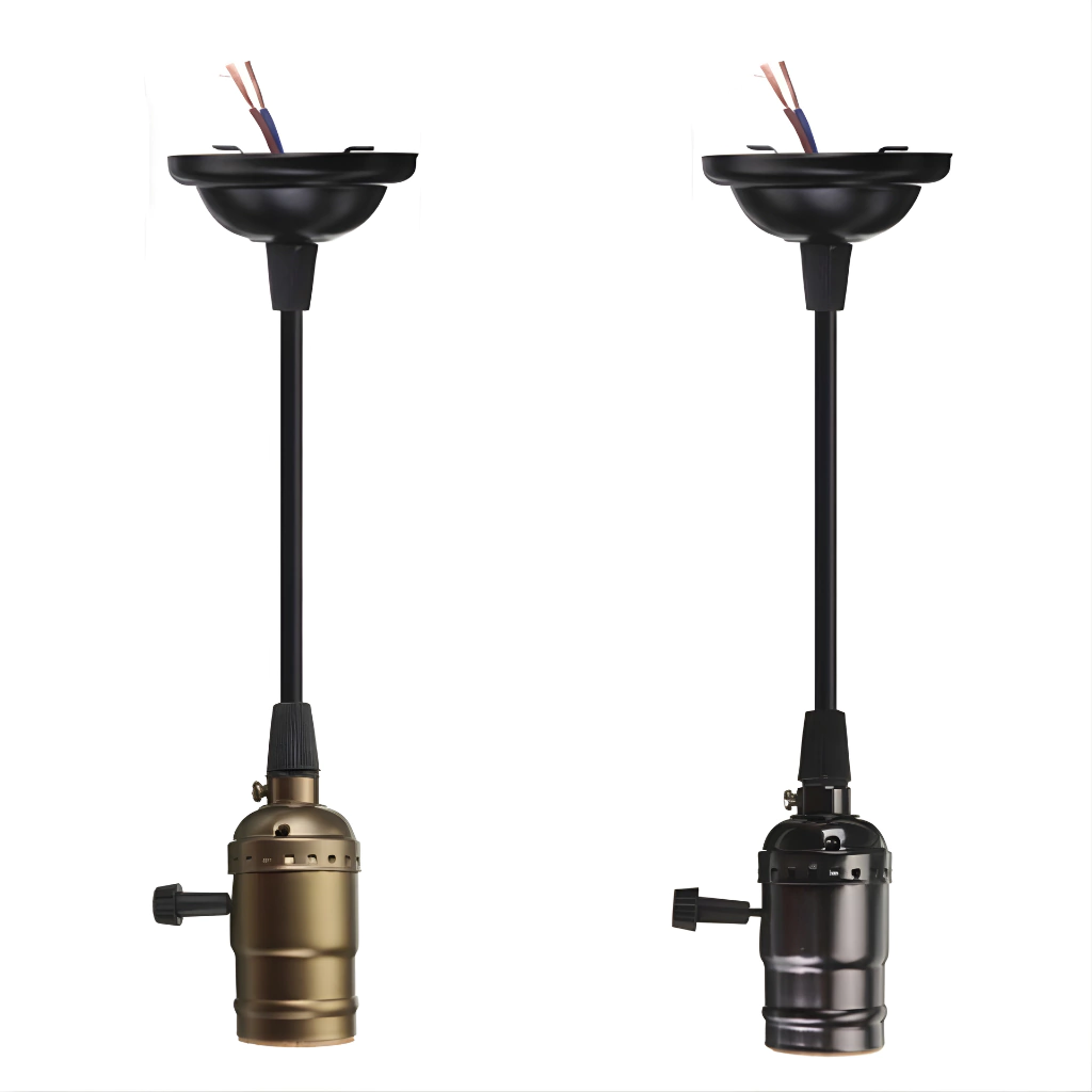 Soquete Bronze E27 Pendente 1M Bocal Vintage Retro (Sem Lâmpada)