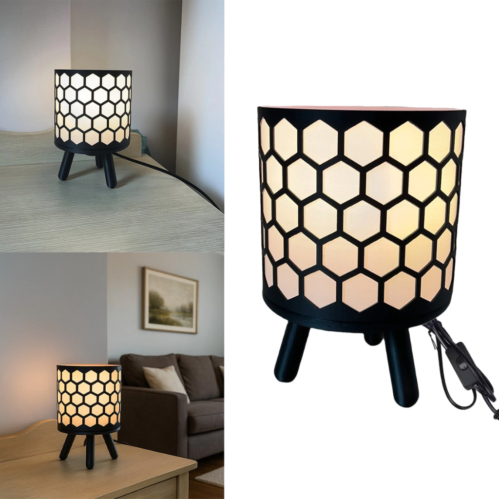 Abajur Luminária de Mesa Favo de Mel (Colmeia) – LED Moderna para Sala