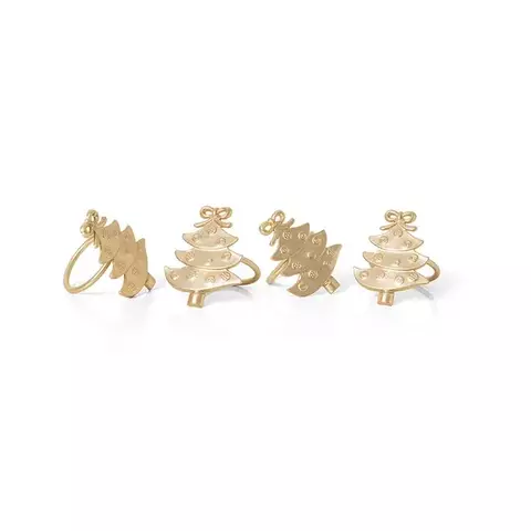 ANEL DE GUARD. 4PCS PINHEIRINHO DOURADO