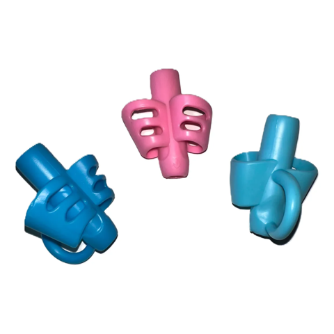 Kit 3 Finger Grip de Silicone p/ Lápis – Suporte de Escrita Infantil e Adulto