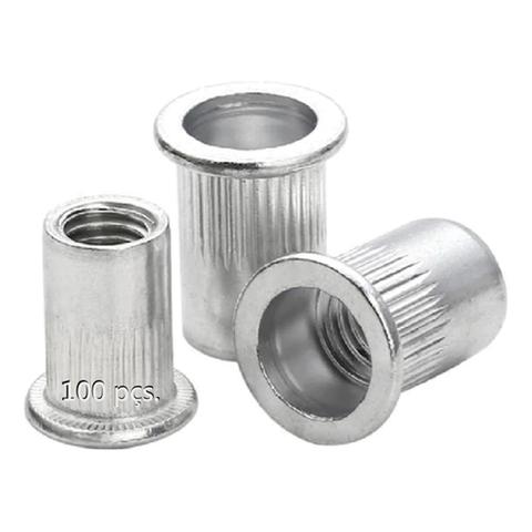 100 Porcas Rebite Rosca M4 Inox 304 Aba Plana