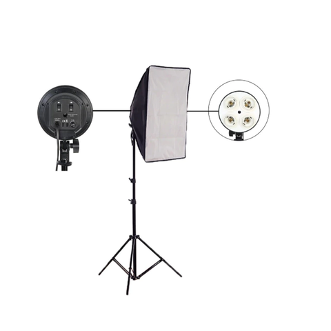 Kit Softbox 50×70 Luz Contínua E27 com Tripé 2,1 m