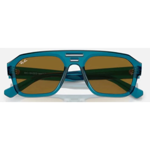 CORRIGAN AZUL TRASLUCIDO/ MARRON LISO
