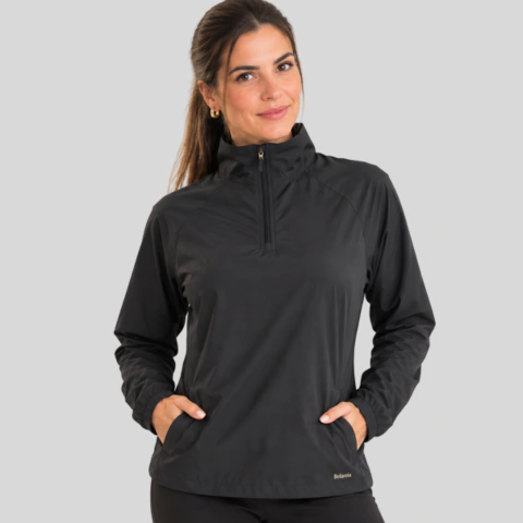 Blusa Esportiva Half Zip | Preta