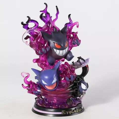 Estátua Diorama Gengar Evolution Com Led: Pokemon Nintendo Anime Mangá