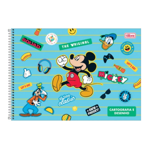 CADERNO DE CARTOGRAFIA E DESENHO ESPIRAL CAPA DURA MICKEY 80 FOLHAS na internet