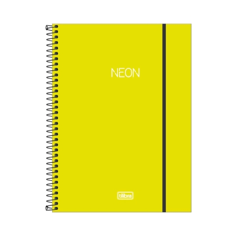 CADERNO ESPIRAL CAPA PLÁSTICA UNIVERSITÁRIO 10 MATÉRIAS NEON 160 FOLHAS na internet