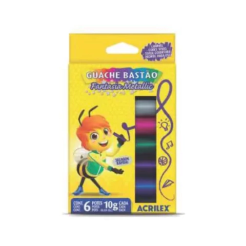 GUACHE EM BASTÃO 6 CORES- ACRILEX - comprar online