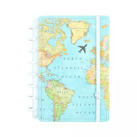 CADERNO CI BY GOCASE MAPA MUNDI AZUL - A5 220X155MM - comprar online