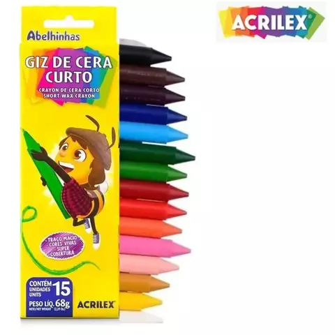 GIZ DE CERA CURTO 15 CORES 68G - comprar online