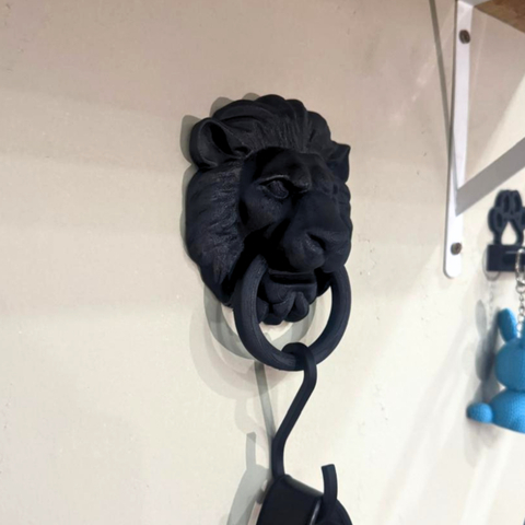 Porta Bolsa Leão Decorativo | Suporte de Parede Organizador | Decoração Animal