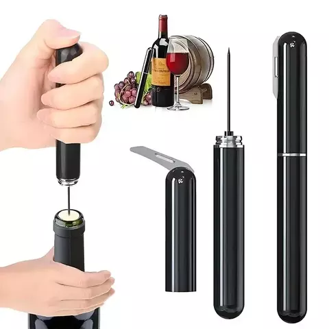 Bomba de ar abridor de garrafa de vinho portátil saca-rolhas de vinho pino de a