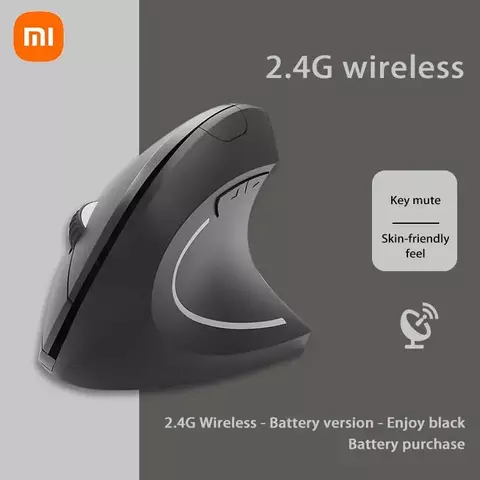 Xiaomi mouse vertical sem fio bluetooth 2.4ghz ergonomia mouses para jogos 1600d