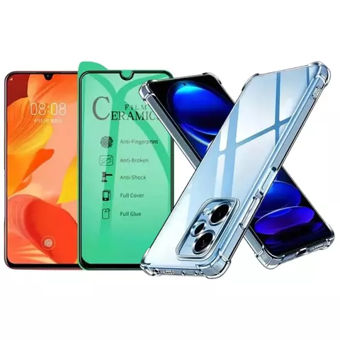 Capa + Película de Cerâmica 9D Flexível Para Xiaomi Note 12 Pro