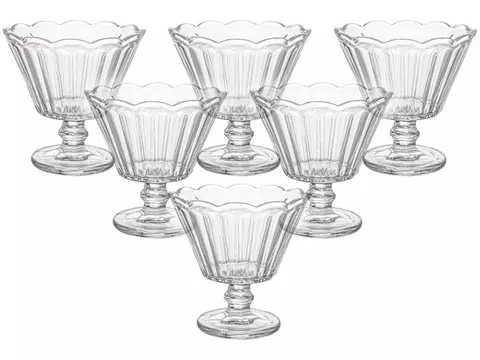 Jogo de Taças de Vidro para Sobremesa Transparente 150ml 6 Peças