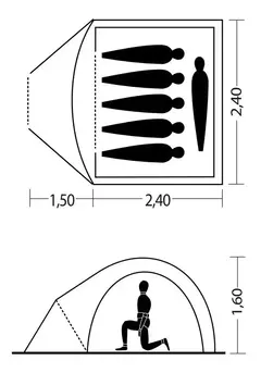 Carpa Cacique Igloo Trail 6 Seis Personas - Amplio Abside Verde Oliva / Gris - comprar online