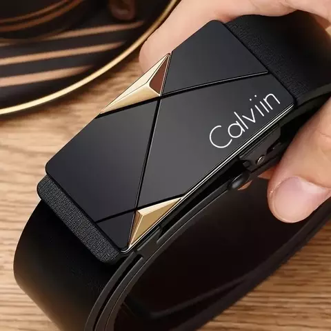 Cinto de Couro PU Masculino – Moda e Elegância para Uso Diário e Lazer - comprar online