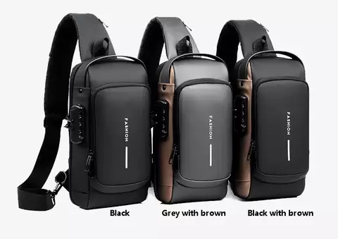 Bolsa de Ombro Antifurto USB – Sling Bag Multifuncional para Viagem e Uso Diário - comprar online