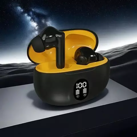 Fones de ouvido sem fio Bluetooth 5.3 ENC LED Power Display