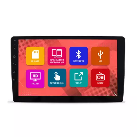 Central Multimidia 9 Polegadas Espelhamento Android Ios E-Tech Light 2