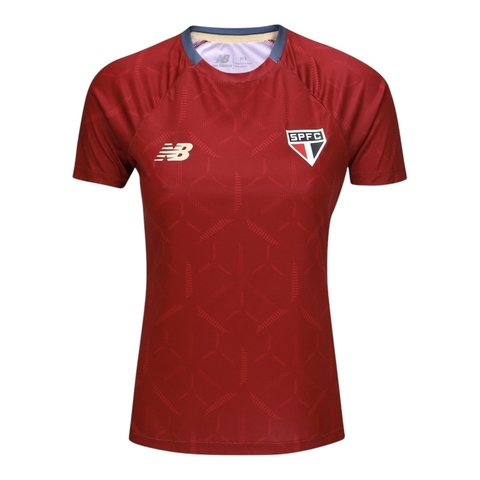 Camisa São Paulo Treino 25/26 - Torcedor New Balance Feminina - Vermelha