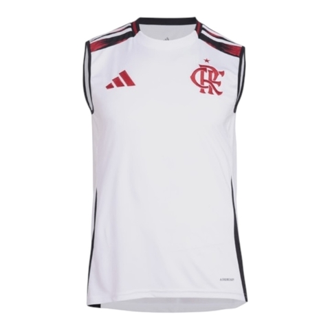 Camisa Regata Flamengo II 25/26 - Torcedor Adidas Masculina - Branca com detalhes em preto e vermelho