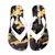 Chinelo Adidas Stars com estampa camuflada em tons de amarelo, preto e marrom, com tiras brancas e logo Adidas em preto