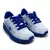 Tênis infantil Nike azul e branco com solado azul e detalhes em branco e azul