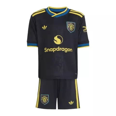 Kit Infantil Manchester United III 25/26 - Adidas - Preto