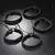 Dark Vibe – 5 Pulseiras Trançadas de Couro Preto Unissex - Estilo Absoluto